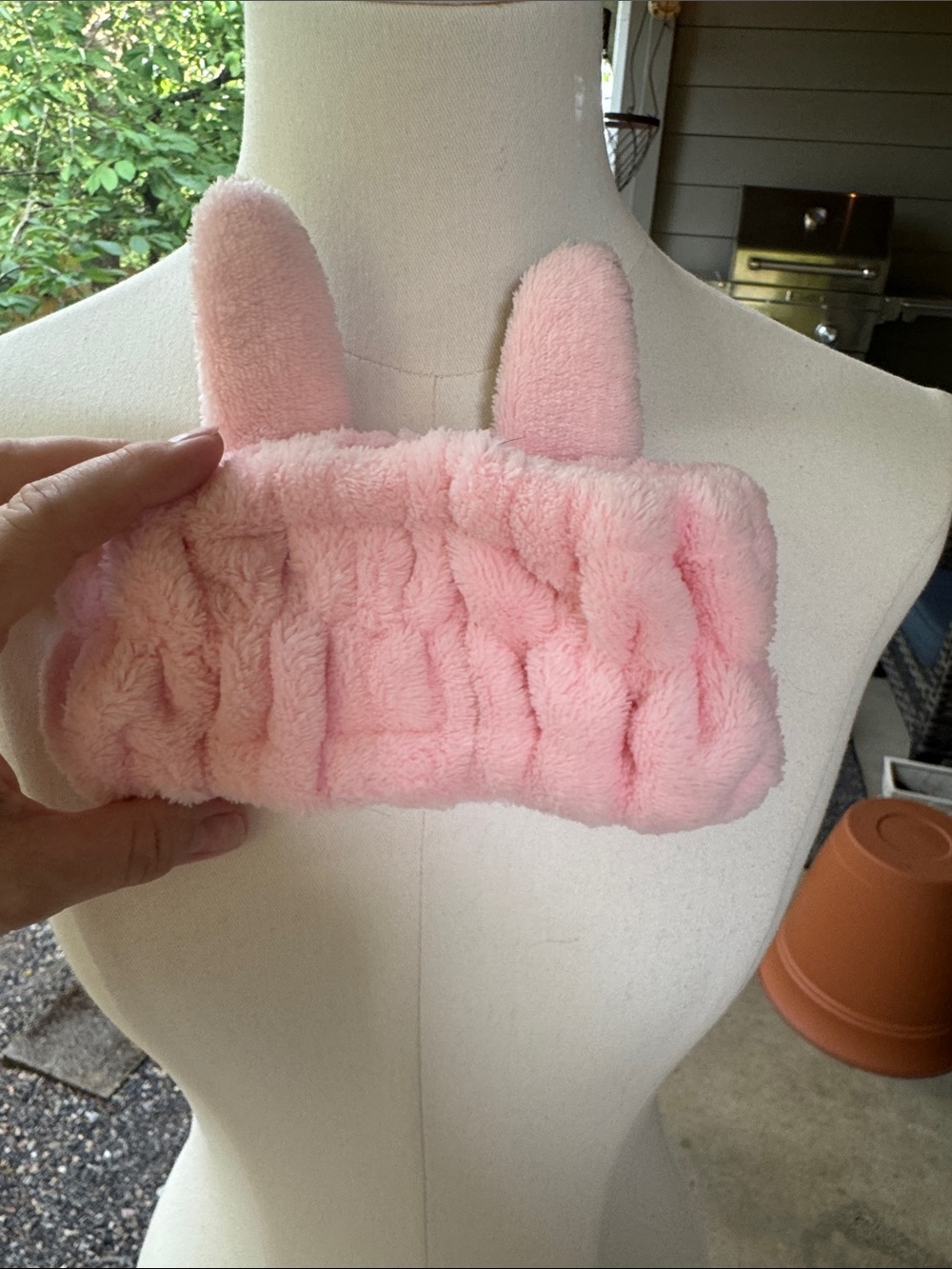 Kids Plush Bunny Ear Headband - Pink - Picture 3 of 4